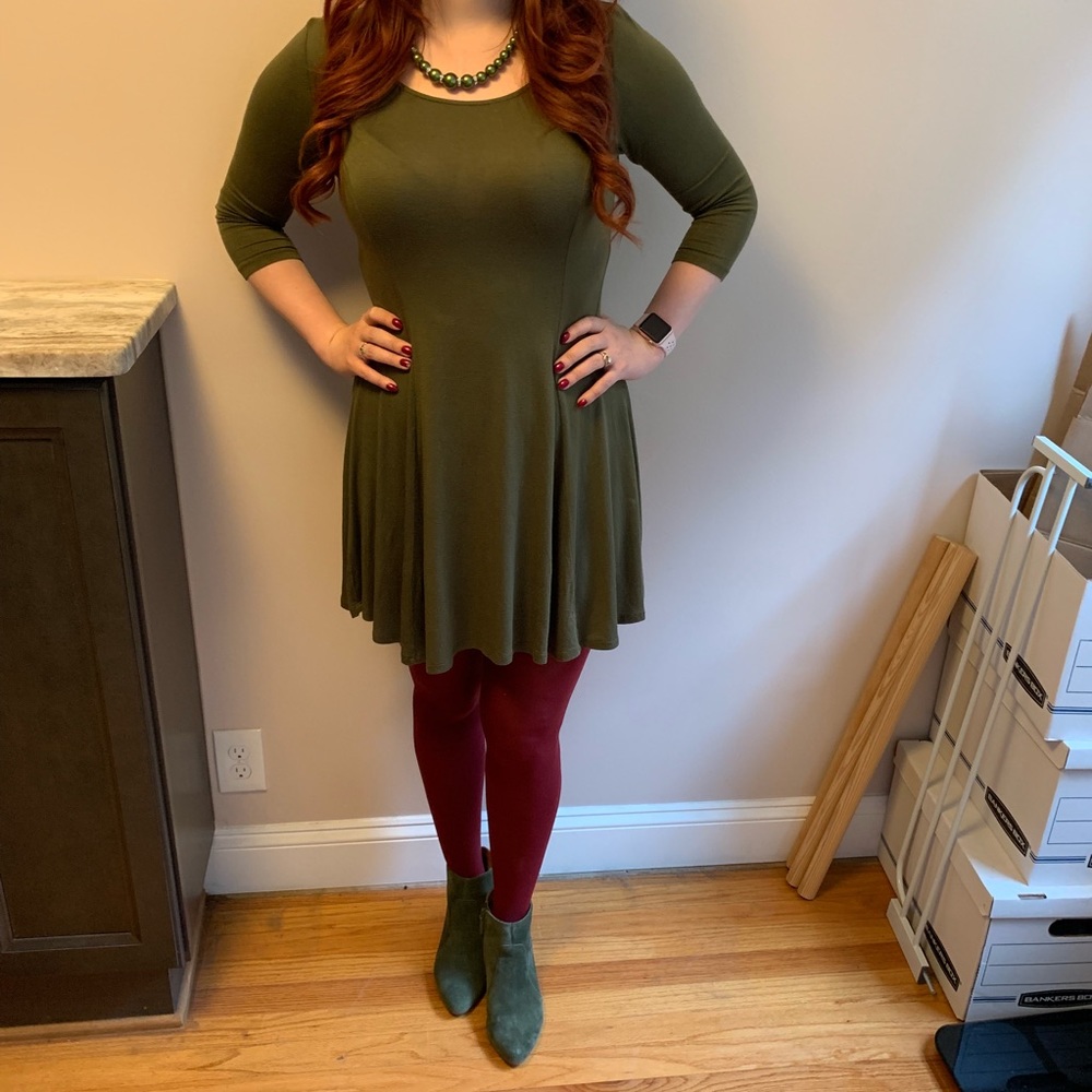 Ambiance Olive Green Dress - Picture 2 of 2